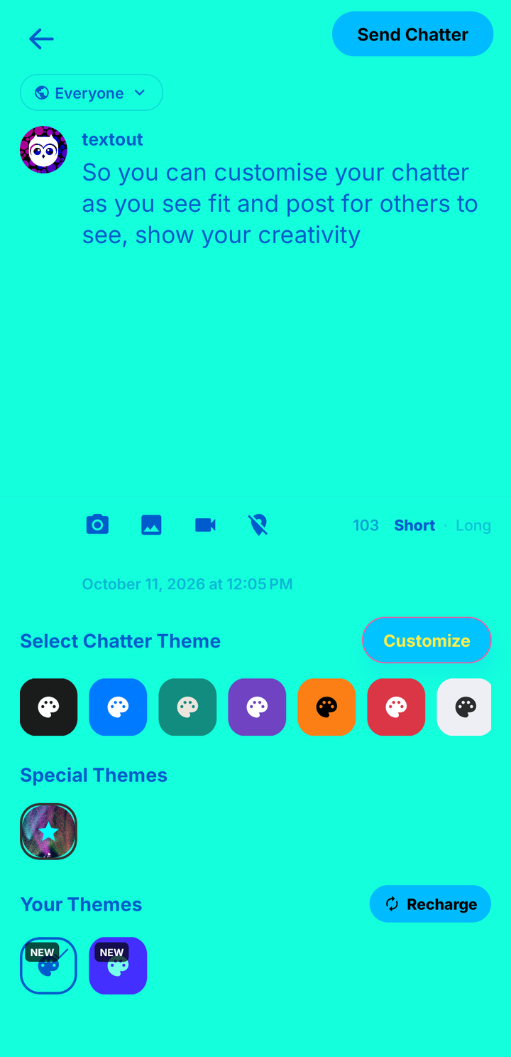 Cyan chatter theme